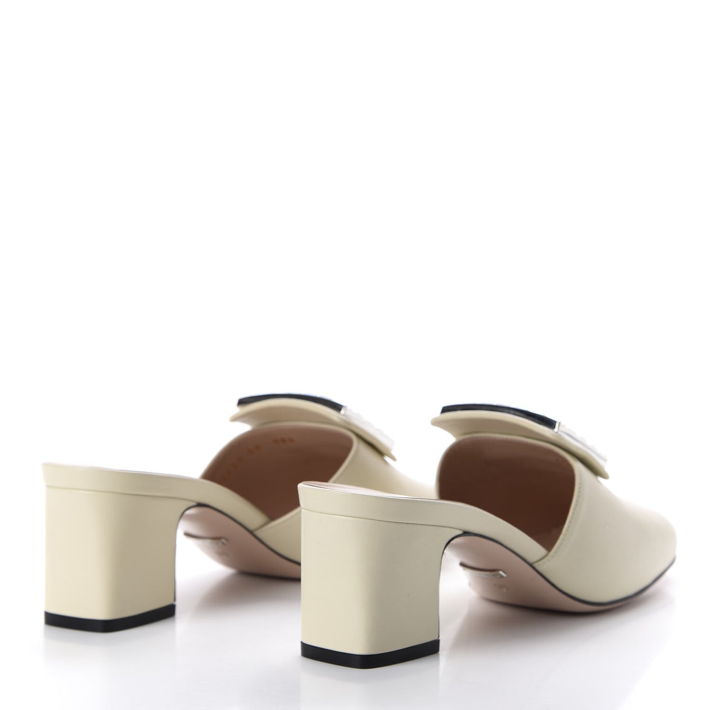 Malaga Kid Crystal Square G Madelyn Mules 38 Vintage White