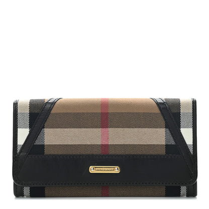 Burberry House Check Bridle Calfskin Penrose Continental Wallet Black 1 of 7