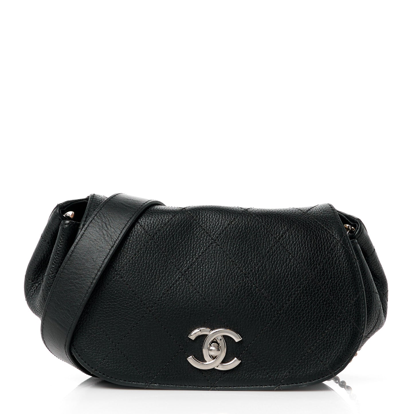 Calfskin Quilted Jungle Stroll Shoulder Bag Black