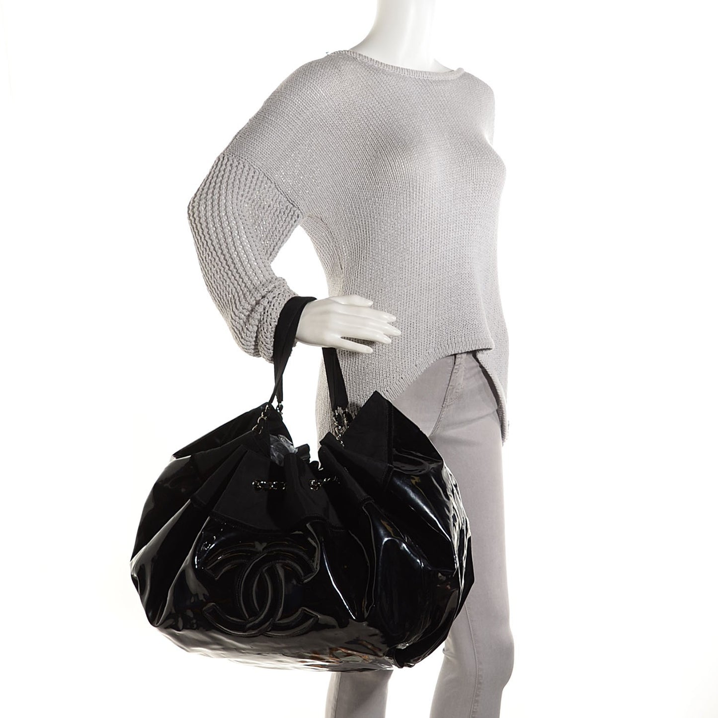 Vinyl Stretch Spirit Large Cabas Black