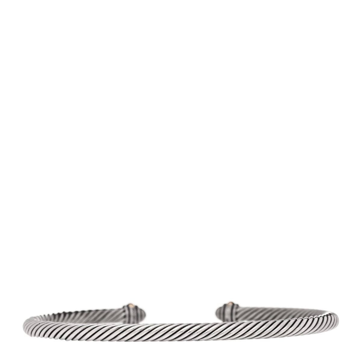 David Yurman Sterling Silver 18K Yellow Gold 4mm Cable Classics Bracelet 2 of 4