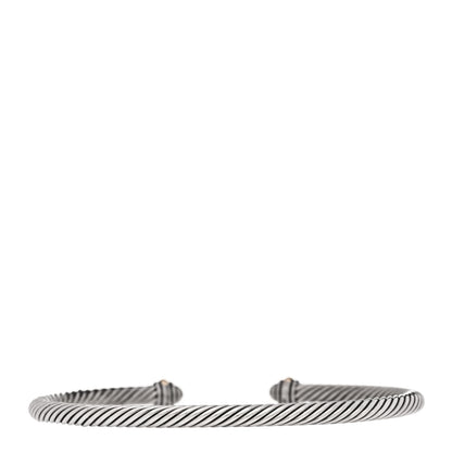 David Yurman Sterling Silver 18K Yellow Gold 4mm Cable Classics Bracelet 2 of 4