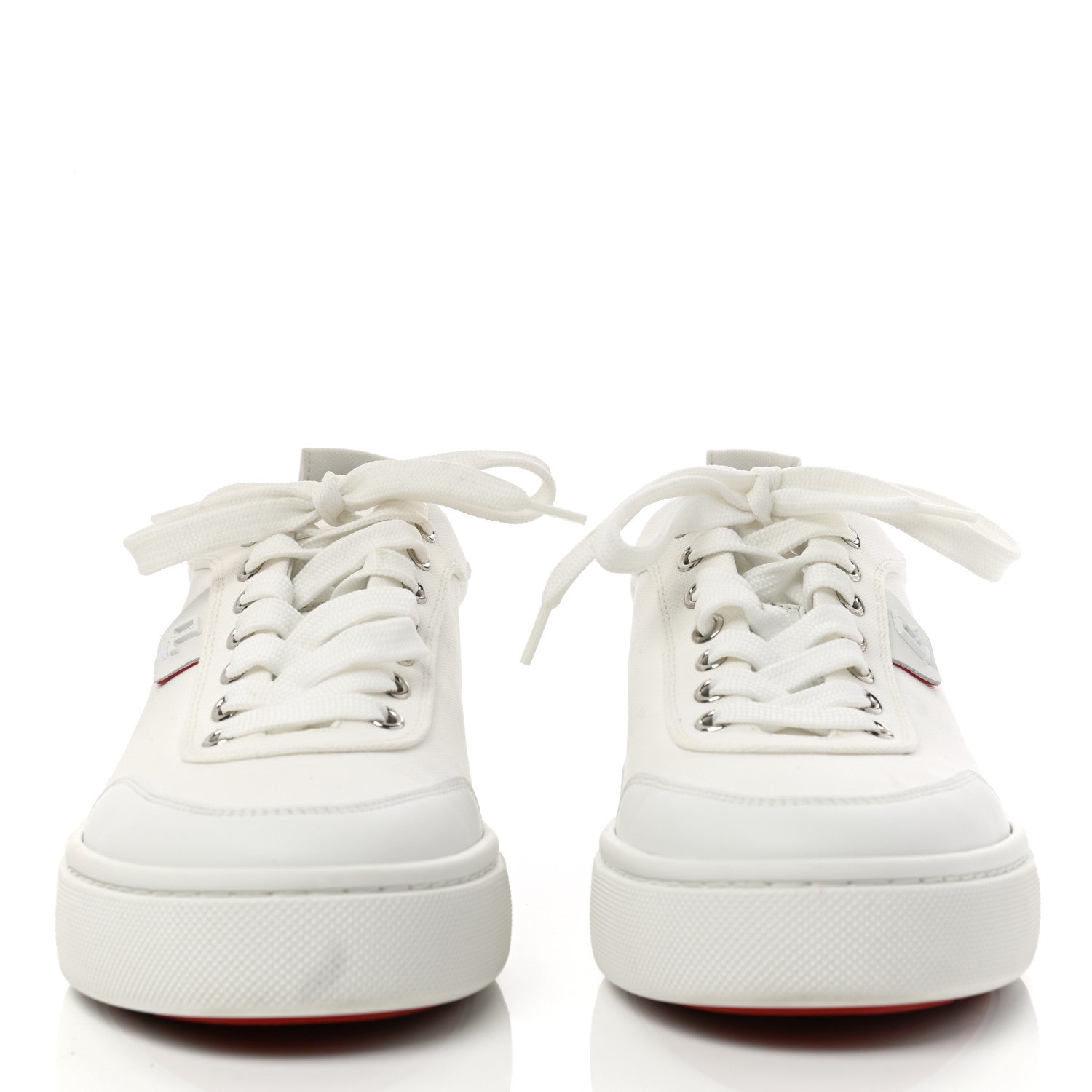Christian Louboutin Toile Calfskin Simplerui Flat Sneakers 39.5 White 2 of 8