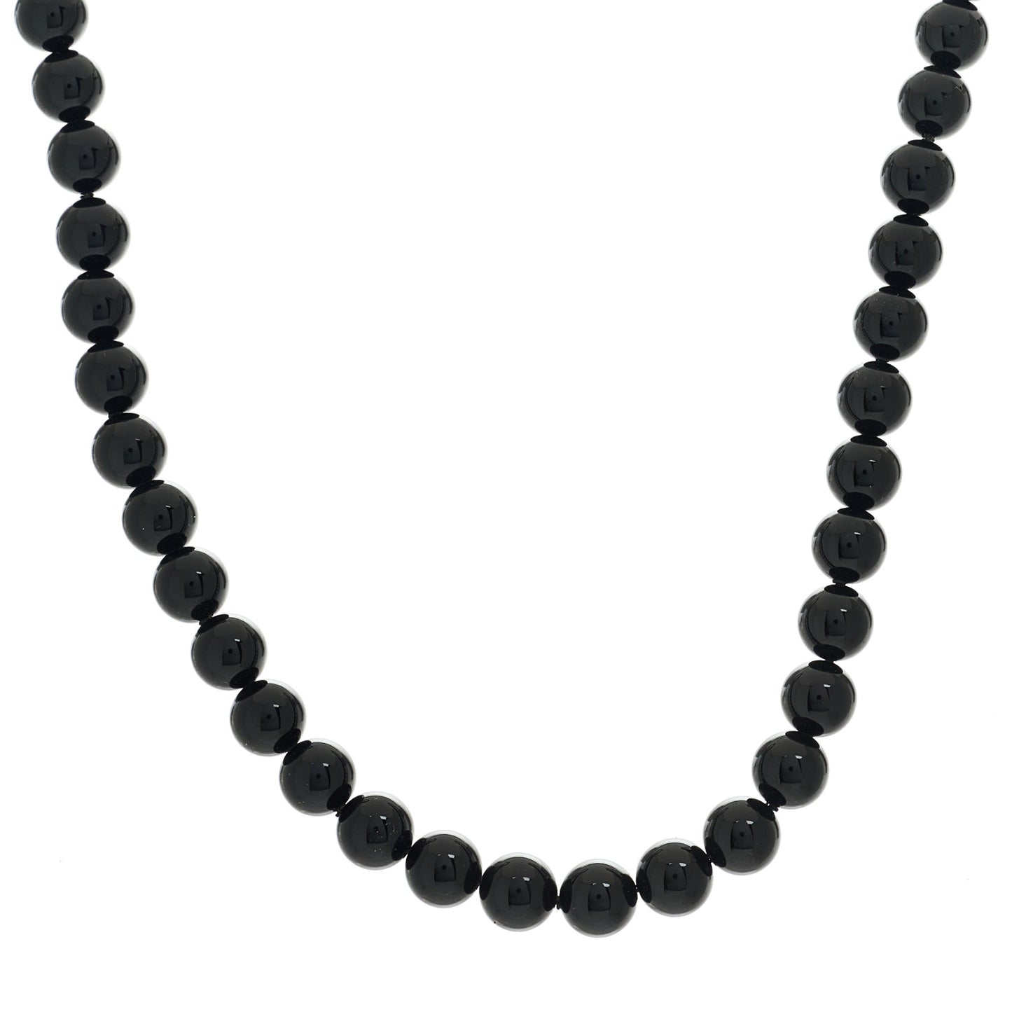 Sterling Silver Black Onyx Bead Toggle Necklace