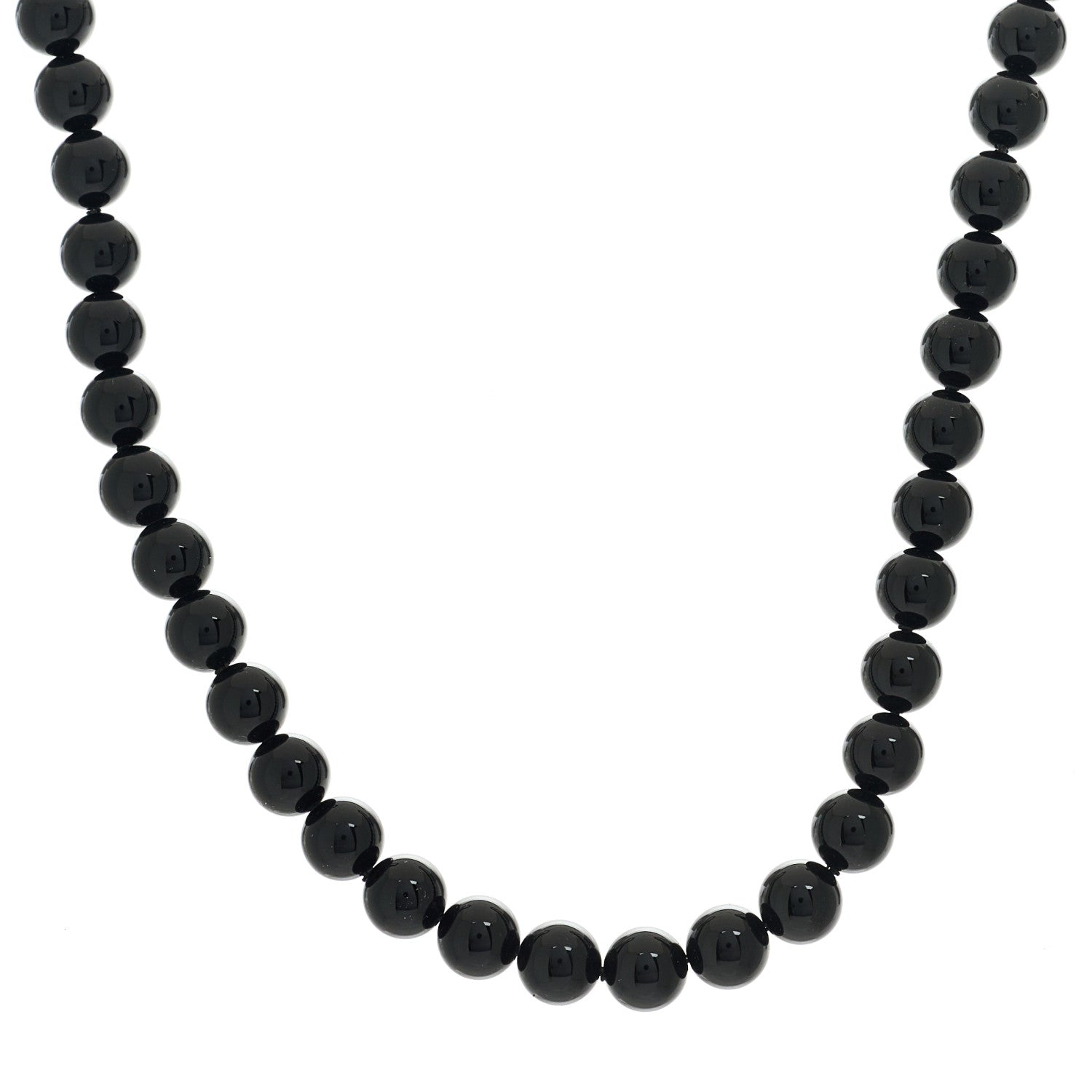 Tiffany Sterling Silver Black Onyx Bead Toggle Necklace 1 of 5