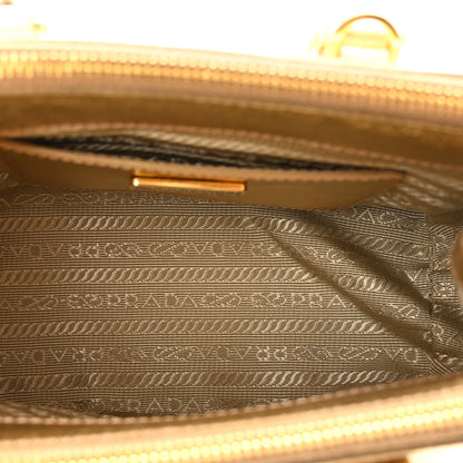 Prada Metallic Saffiano Lux Micro Galleria Double Zip Tote Gold 6 of 12