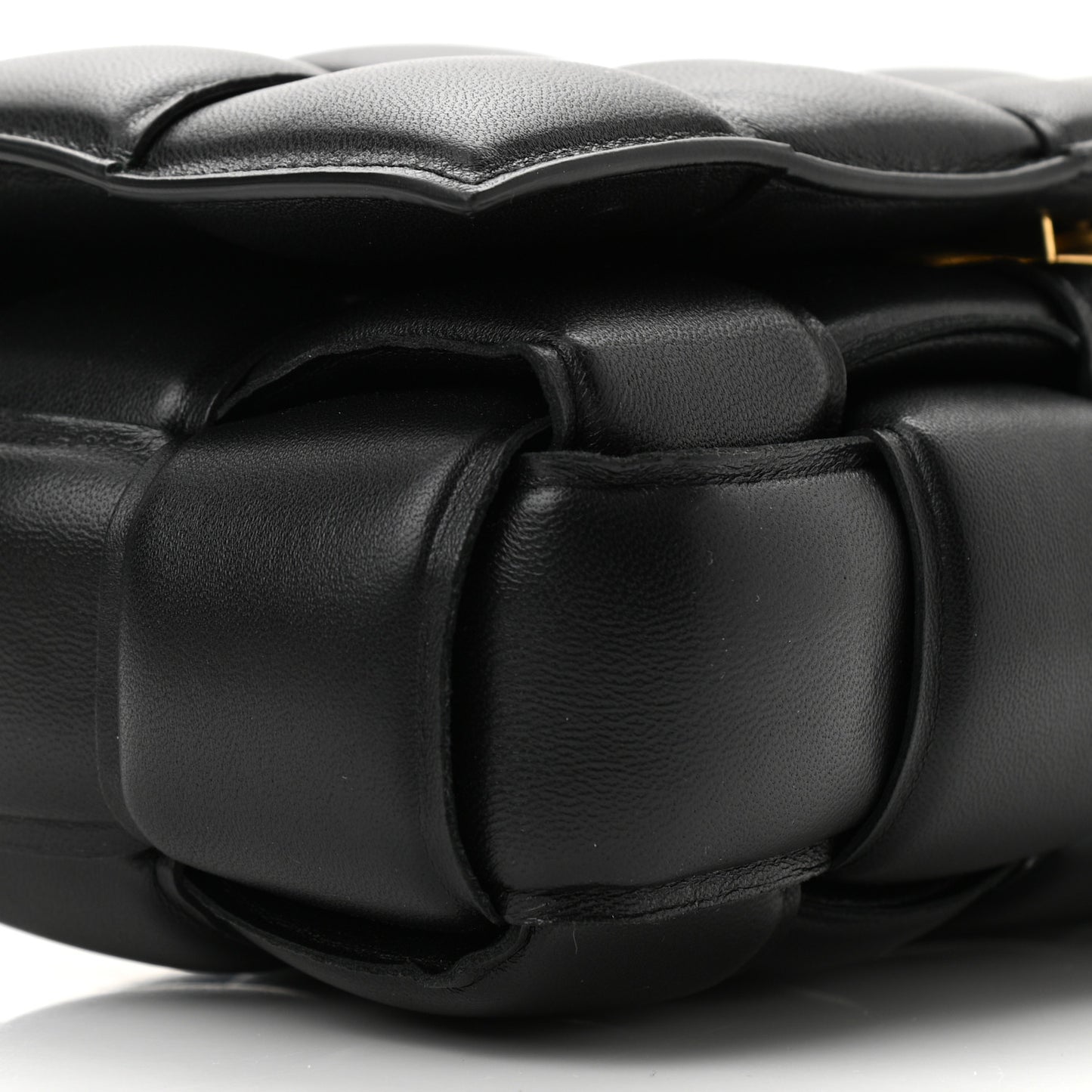 Nappa Maxi Intreccio Padded Cassette Crossbody Bag Black