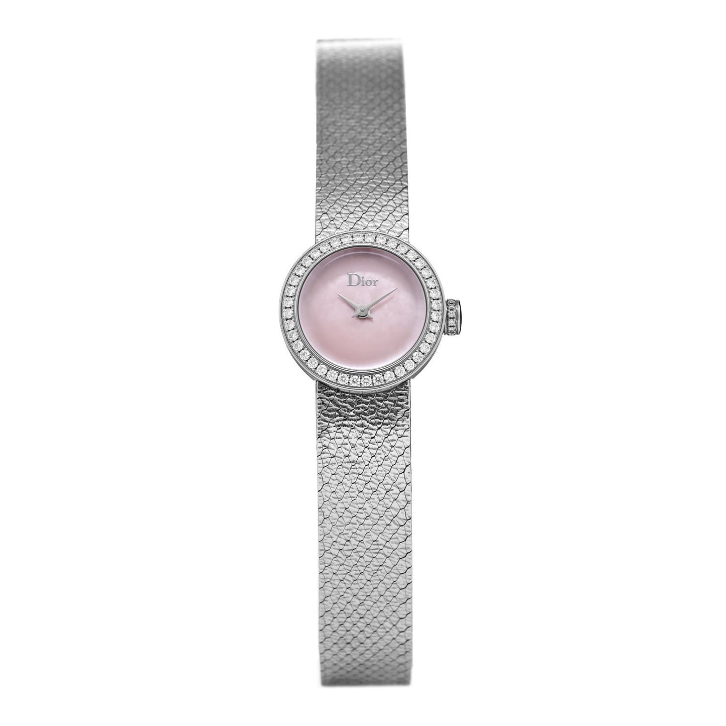Stainless Steel Diamond Bezel Pink Mother of Pearl 19mm La D De Dior Quartz Watch