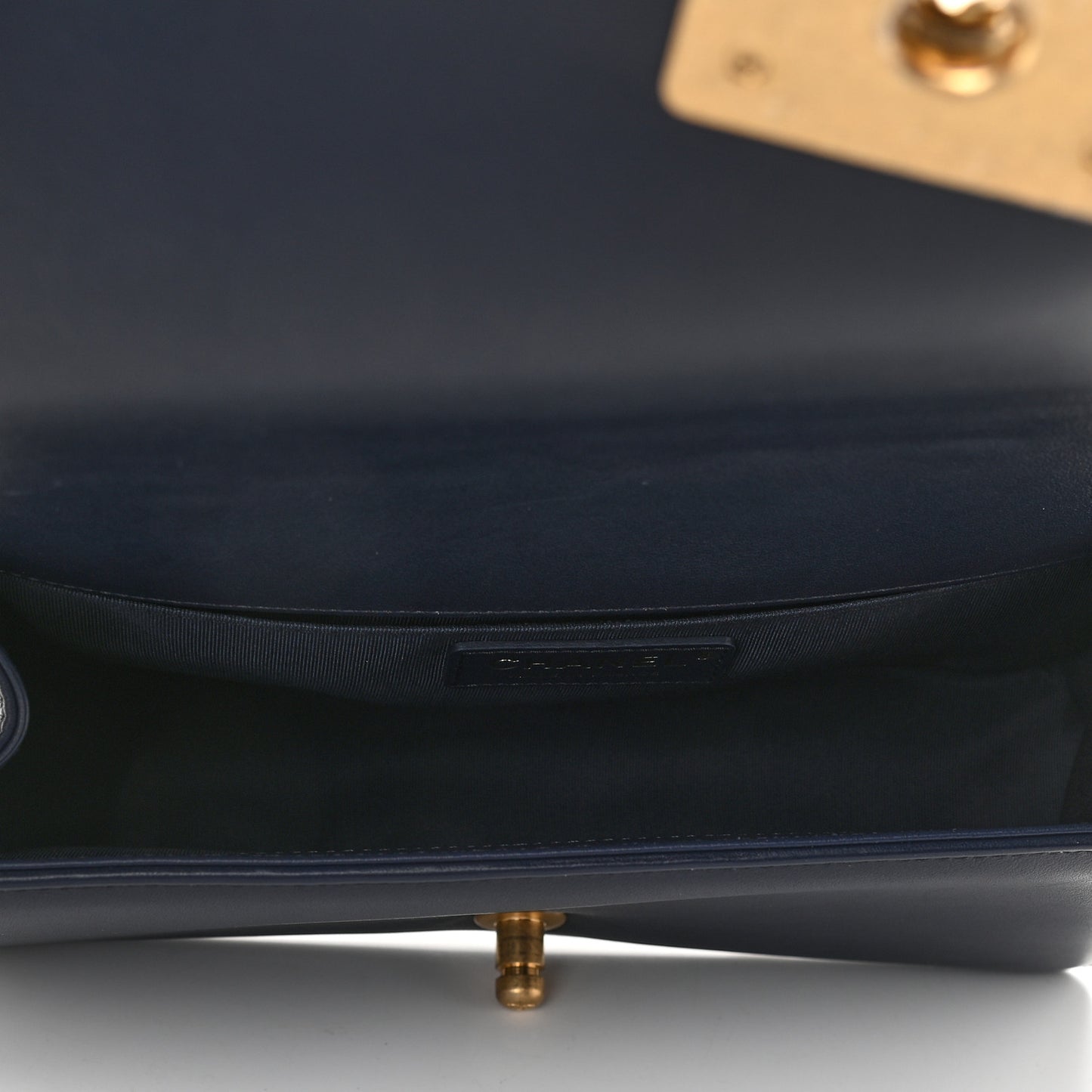 Calfskin Medium Boy Logo Top Handle Flap Navy
