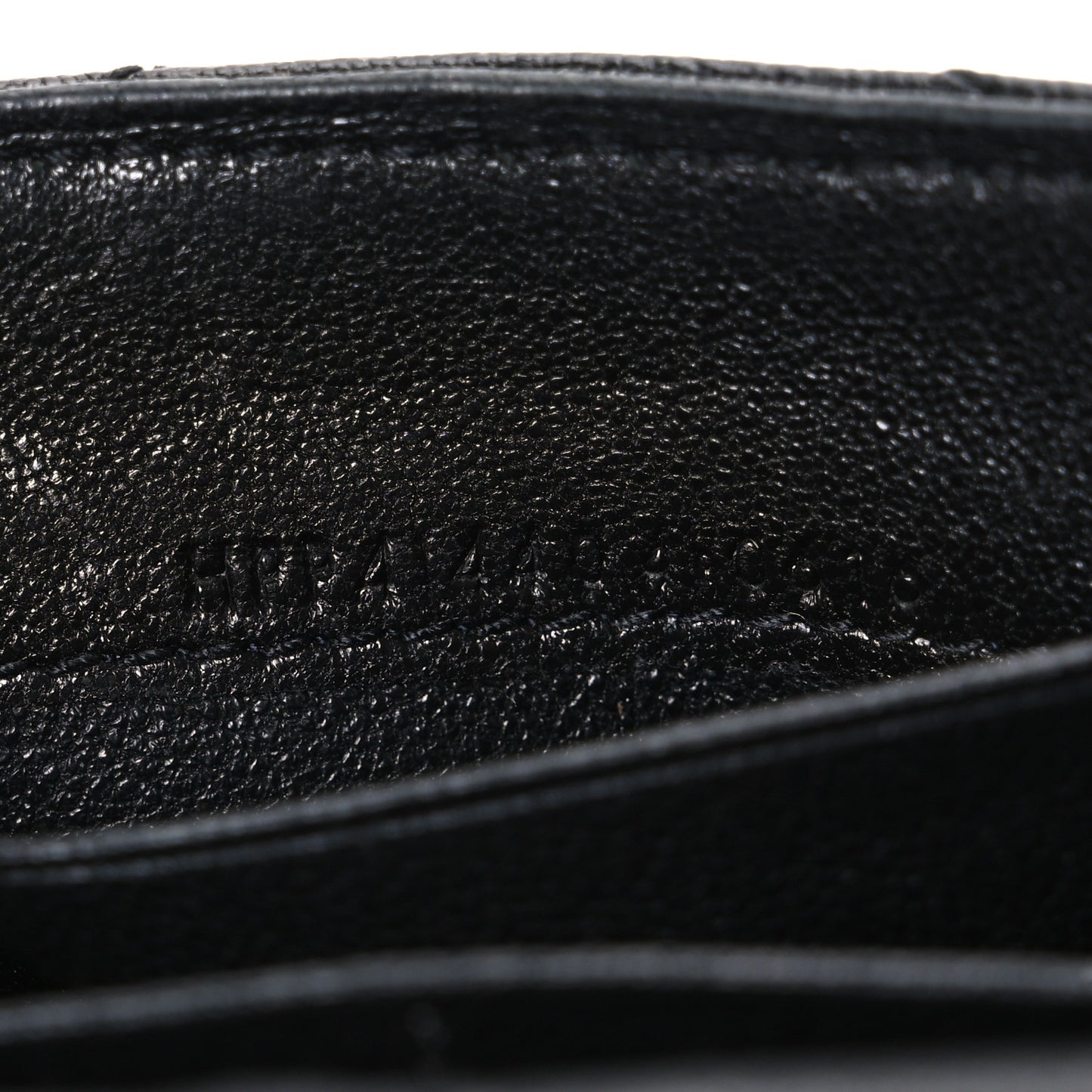 Sheepskin Matelasse Chevron Small Monogram Envelope Wallet Black