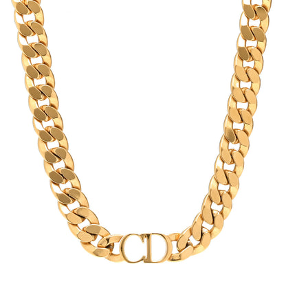 Christian Dior Metal CD Choker Necklace Gold 1 of 5