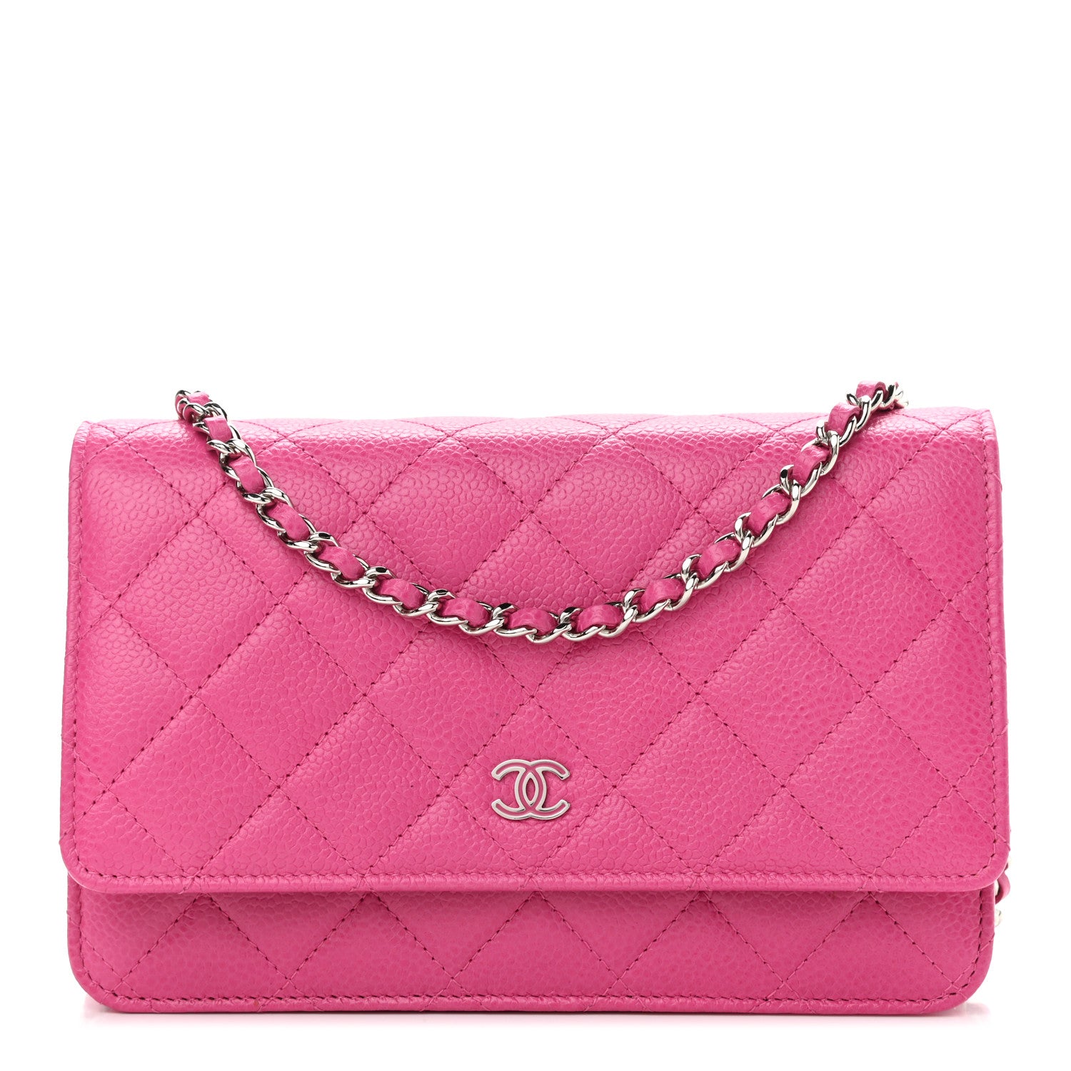 Chanel Caviar Quilted Wallet on Chain WOC Pink 1 of 13