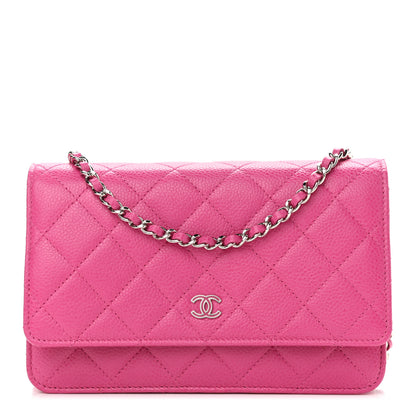 Chanel Caviar Quilted Wallet on Chain WOC Pink 1 of 13