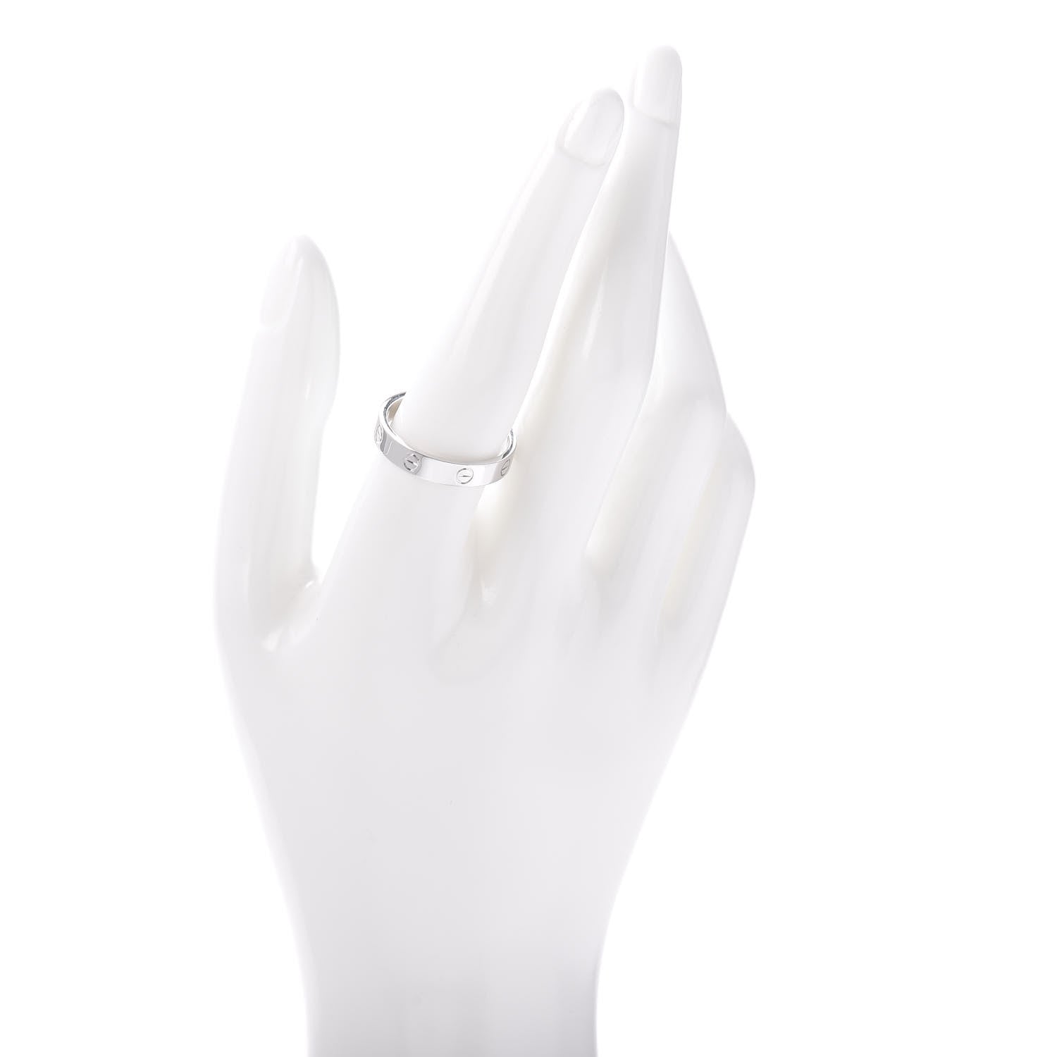 Cartier 18K White Gold 4mm LOVE Wedding Band Ring 60 9 2 of 4