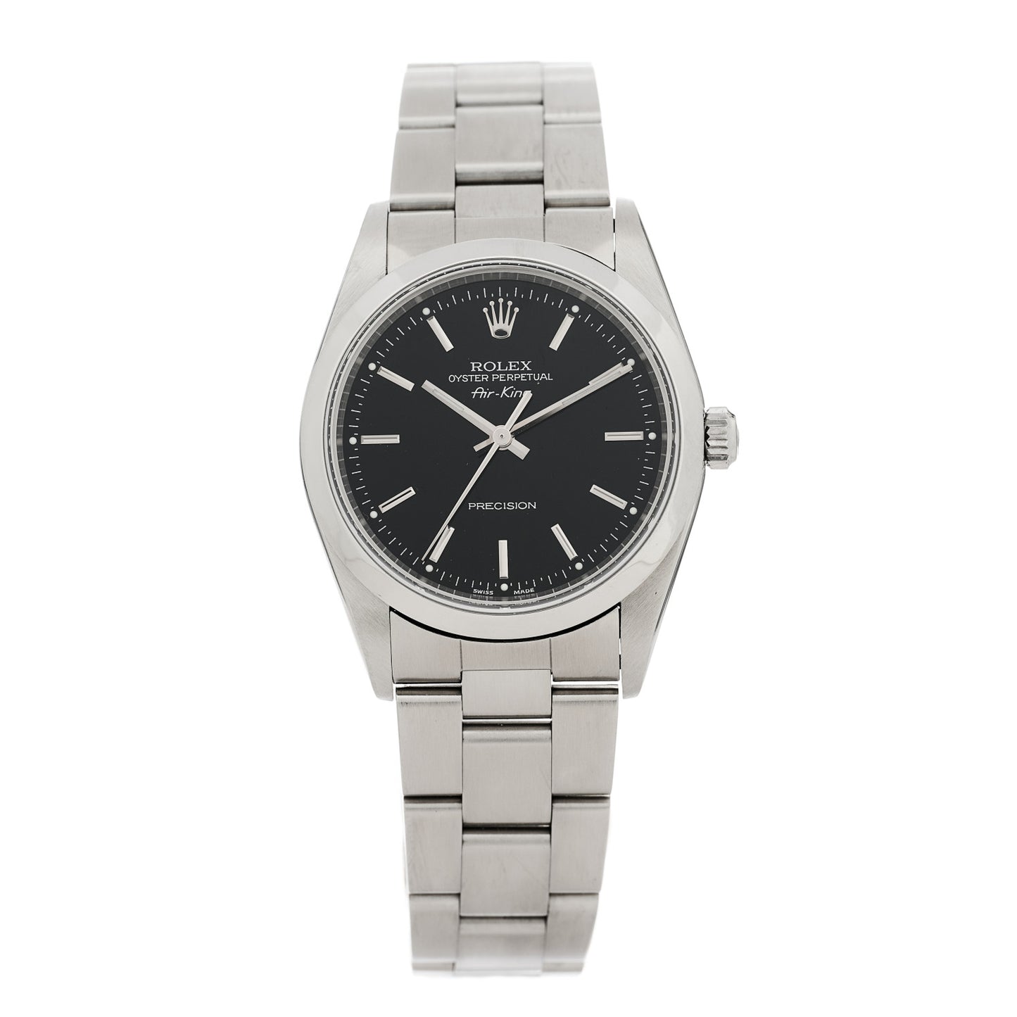 Stainless Steel 34mm Air-King Oyster Perpetual Precision Watch Black 14000