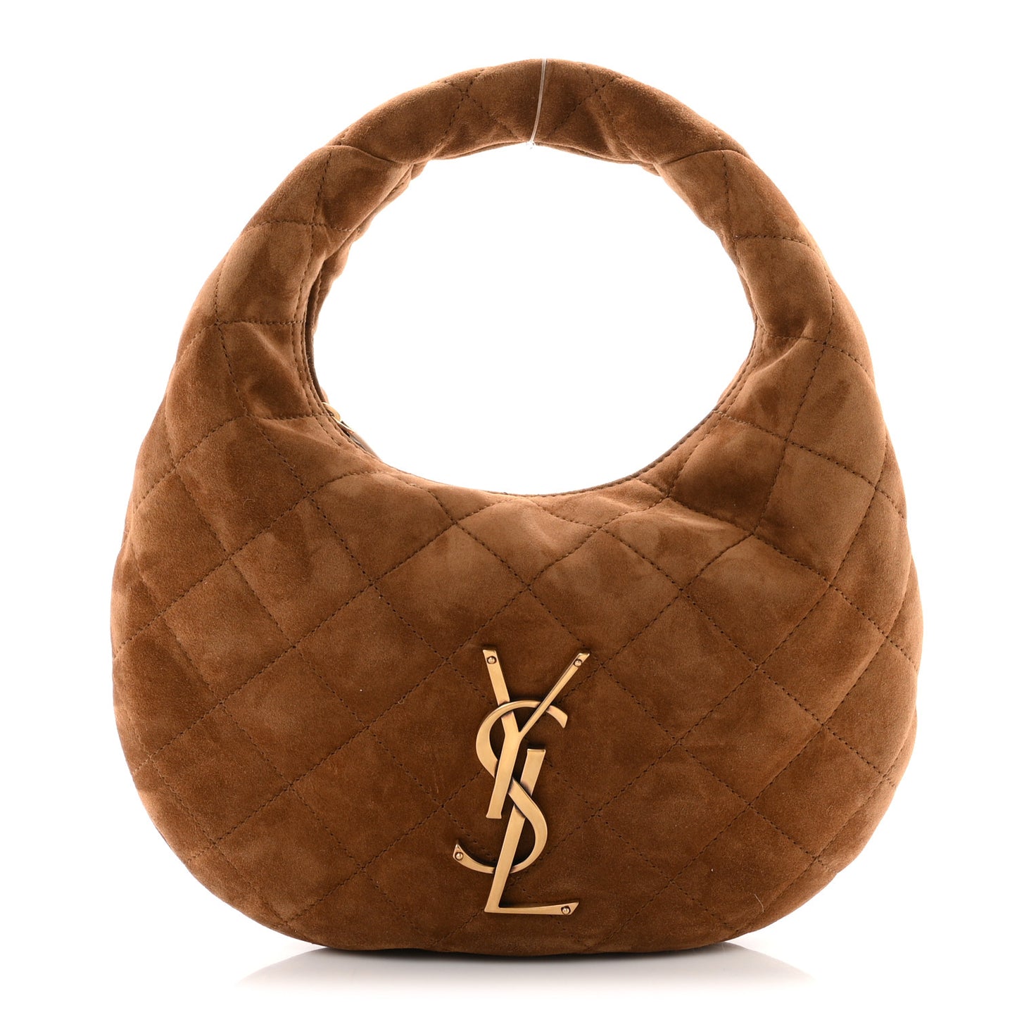 Suede Quilted Icarino Bag Caramel Cognac