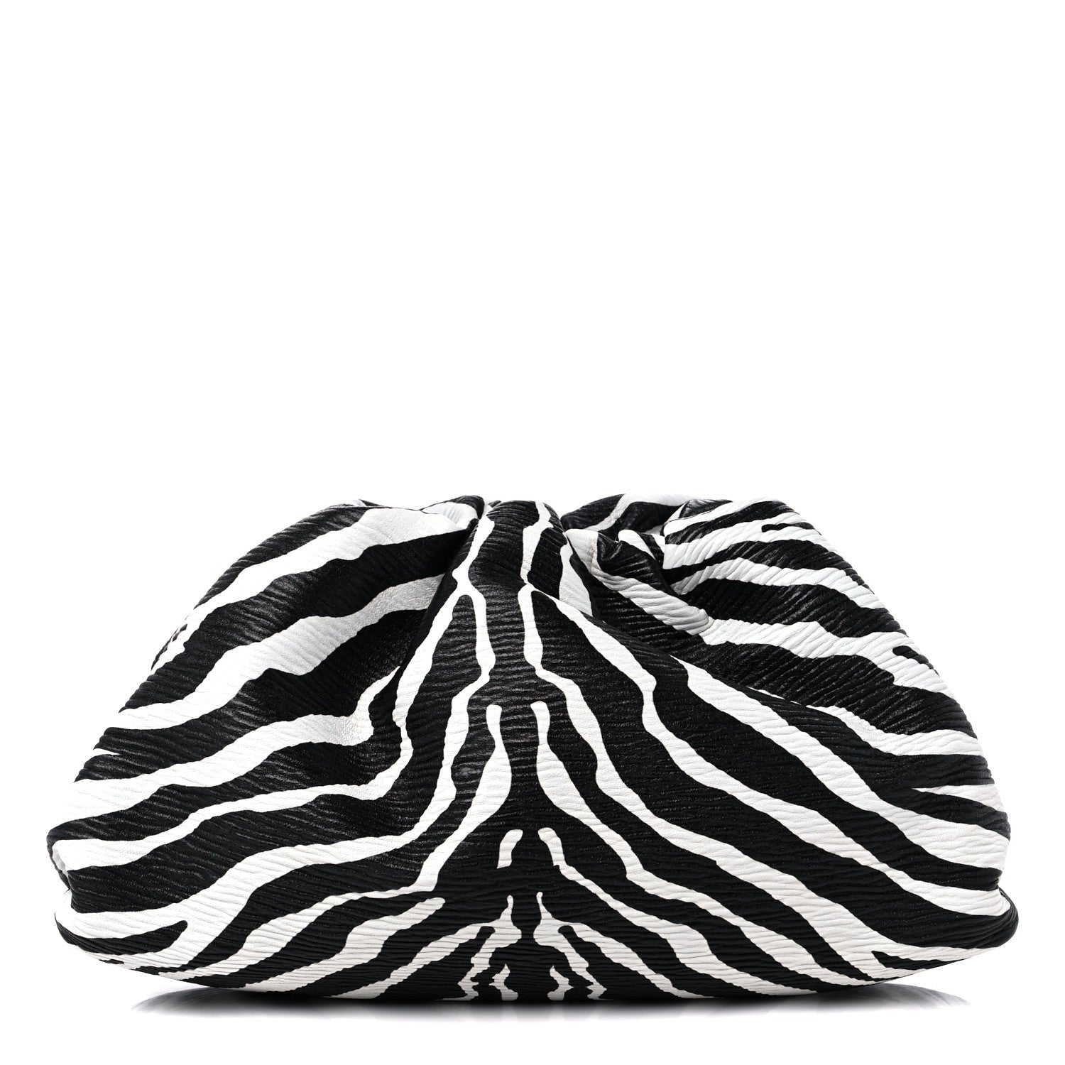 Bottega Veneta Nappa Zebra Print The Pouch Oversized Clutch White Black 1 of 10