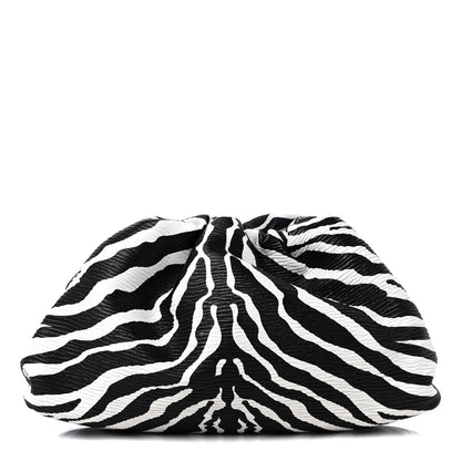 Bottega Veneta Nappa Zebra Print The Pouch Oversized Clutch White Black 1 of 10
