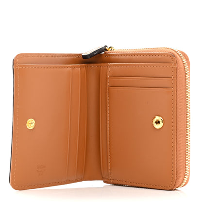 MCM Visetos New Year Series Rooster Mini Zip Around Wallet Cognac 5 of 8