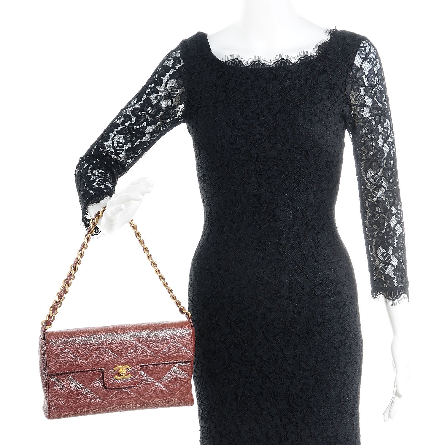 Chanel Metallic Caviar Quilted Medium Single Flap Bag 2 of 9