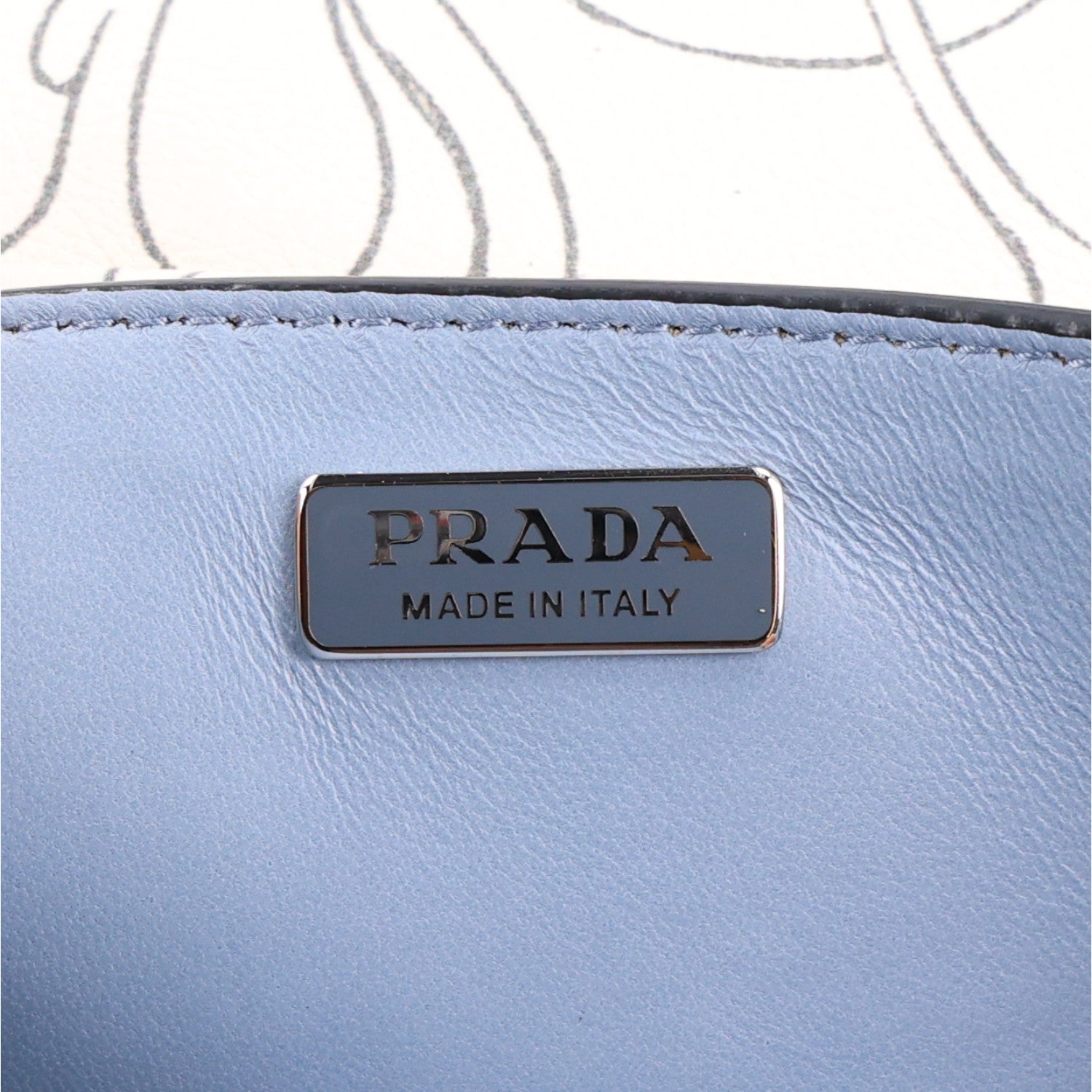Prada X JAMES JEAN Glace Calfskin Rabbit Print Cahier Bag Opaline 5 of 8