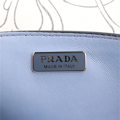 Prada X JAMES JEAN Glace Calfskin Rabbit Print Cahier Bag Opaline 5 of 8