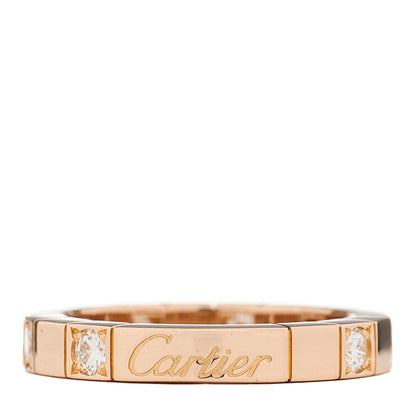 Cartier 18K Pink Gold Diamond Lanieres Half Eternity Band Ring 47 4 1 of 4