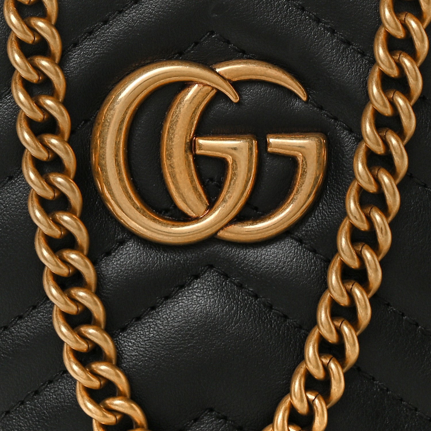 Gucci Calfskin Matelasse Mini GG Marmont Crossbody Bag Black 6 of 9