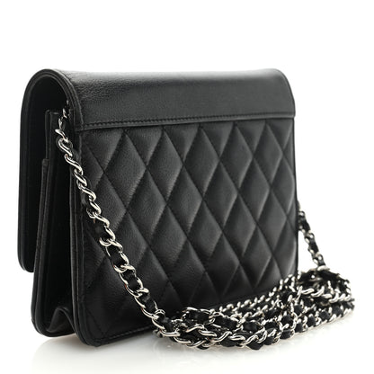 Chanel Grained Calfskin Quilted CC Box Wallet On Chain WOC Black 3 of 9