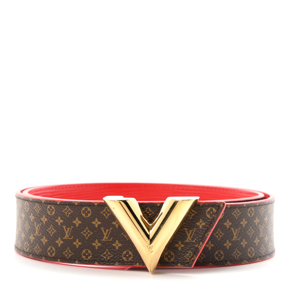 Epi 30mm LV Initiales Reversible Belt 80 32 Coquelicot