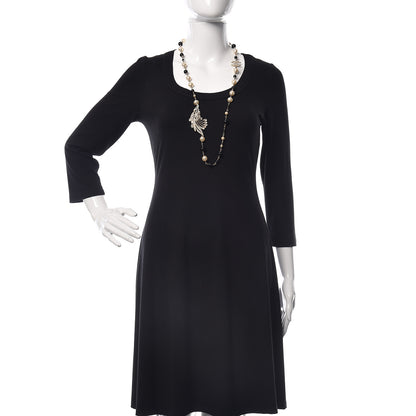 Chanel Pearl Crystal Baguette Beaded Wing Long Necklace Black Gold 2 of 9