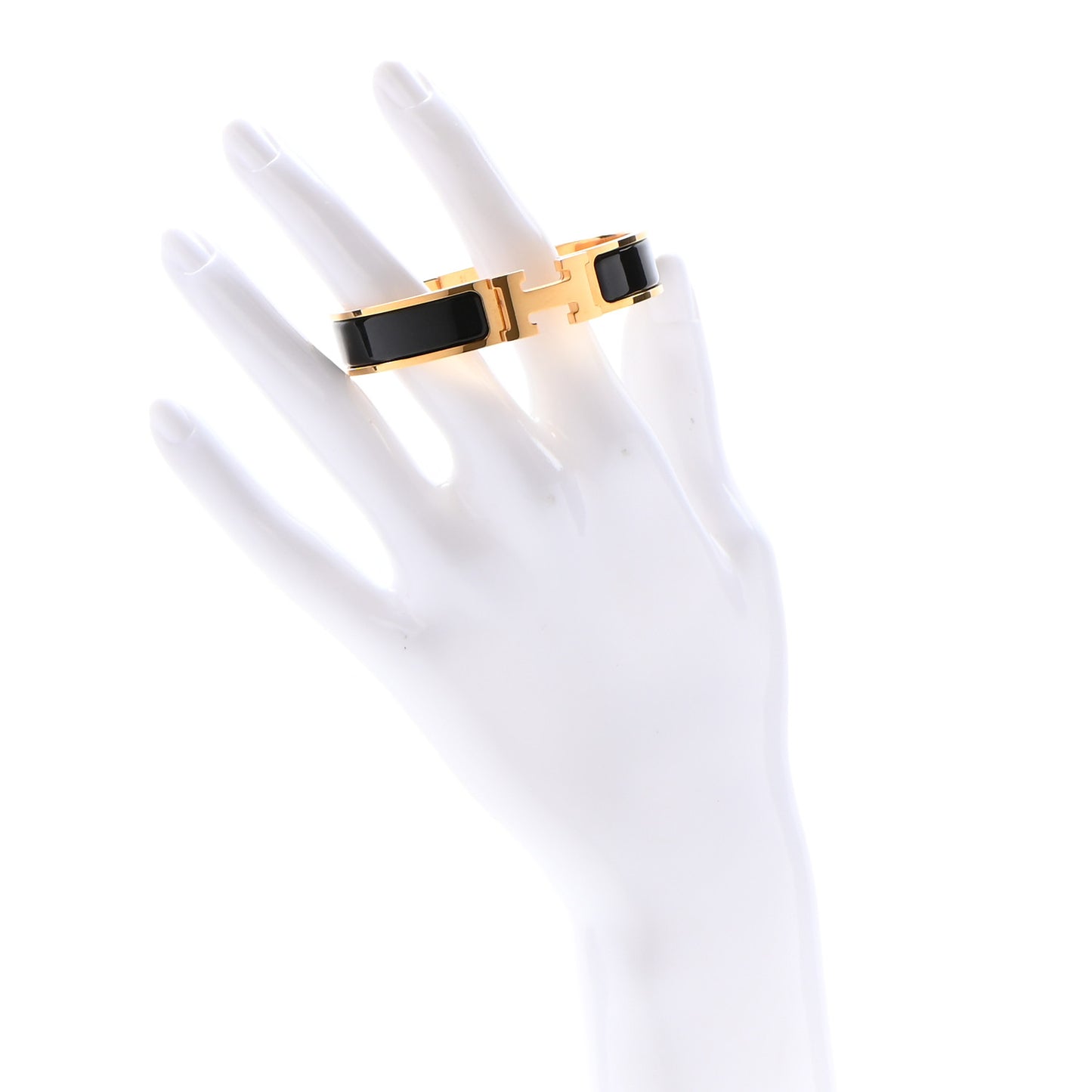 Enamel Narrow Clic Clac H Bracelet PM Black