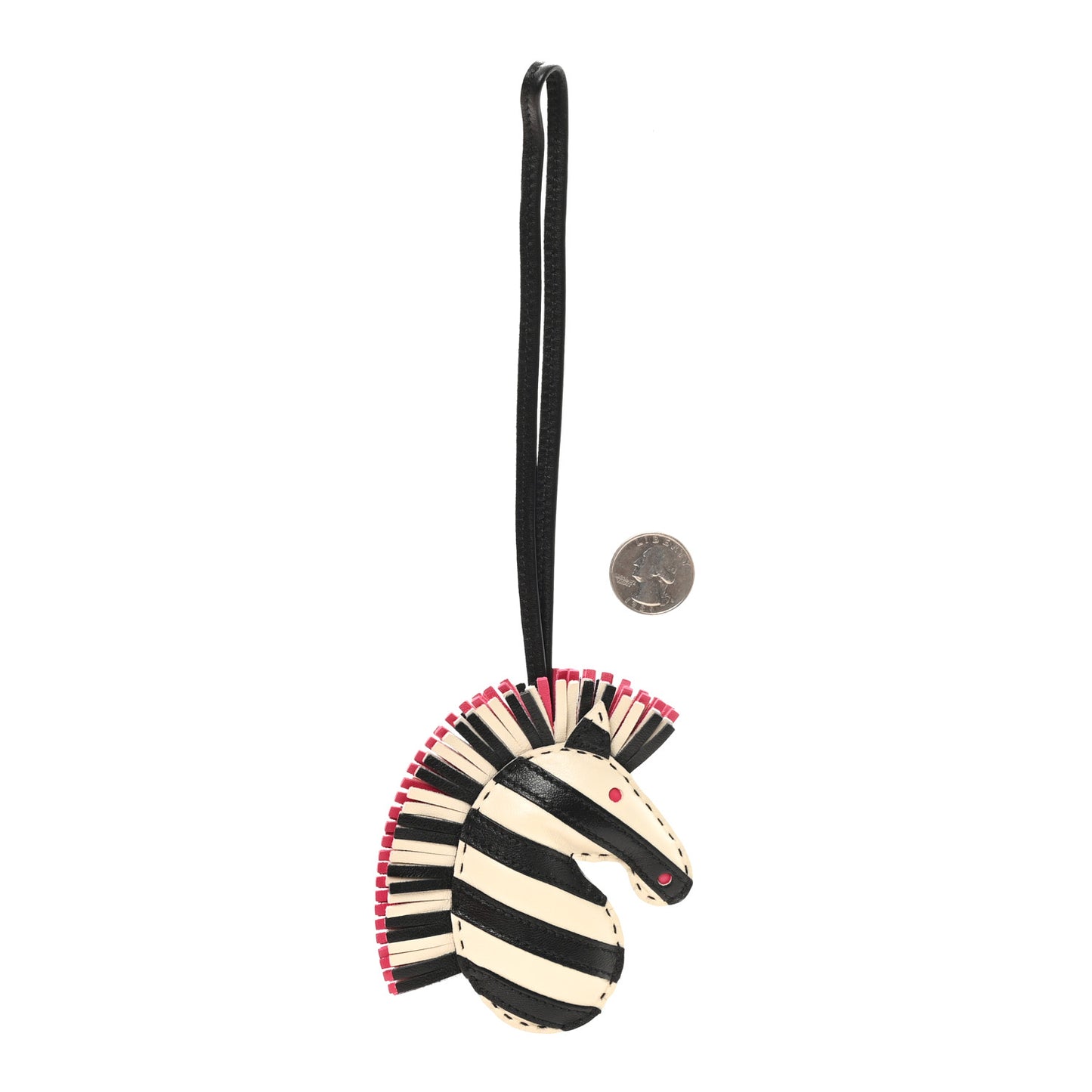 Milo Lambskin Geegee Savannah Bag Charm Craie Black Rose Mexico
