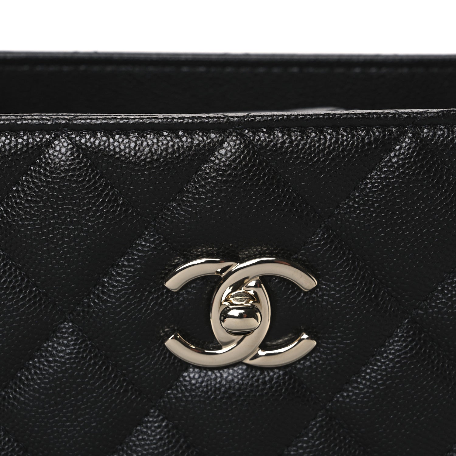 Chanel Caviar Quilted Large CC Shopping Tote Black 8 of 10