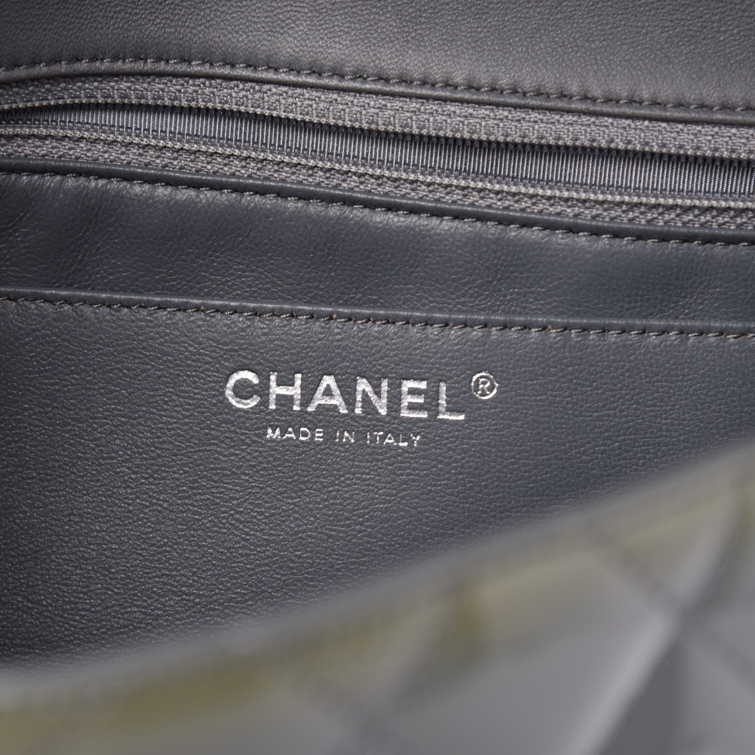 Chanel Patent Quilted Jumbo Single Flap Grey 7 of 12