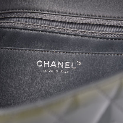 Chanel Patent Quilted Jumbo Single Flap Grey 7 of 12
