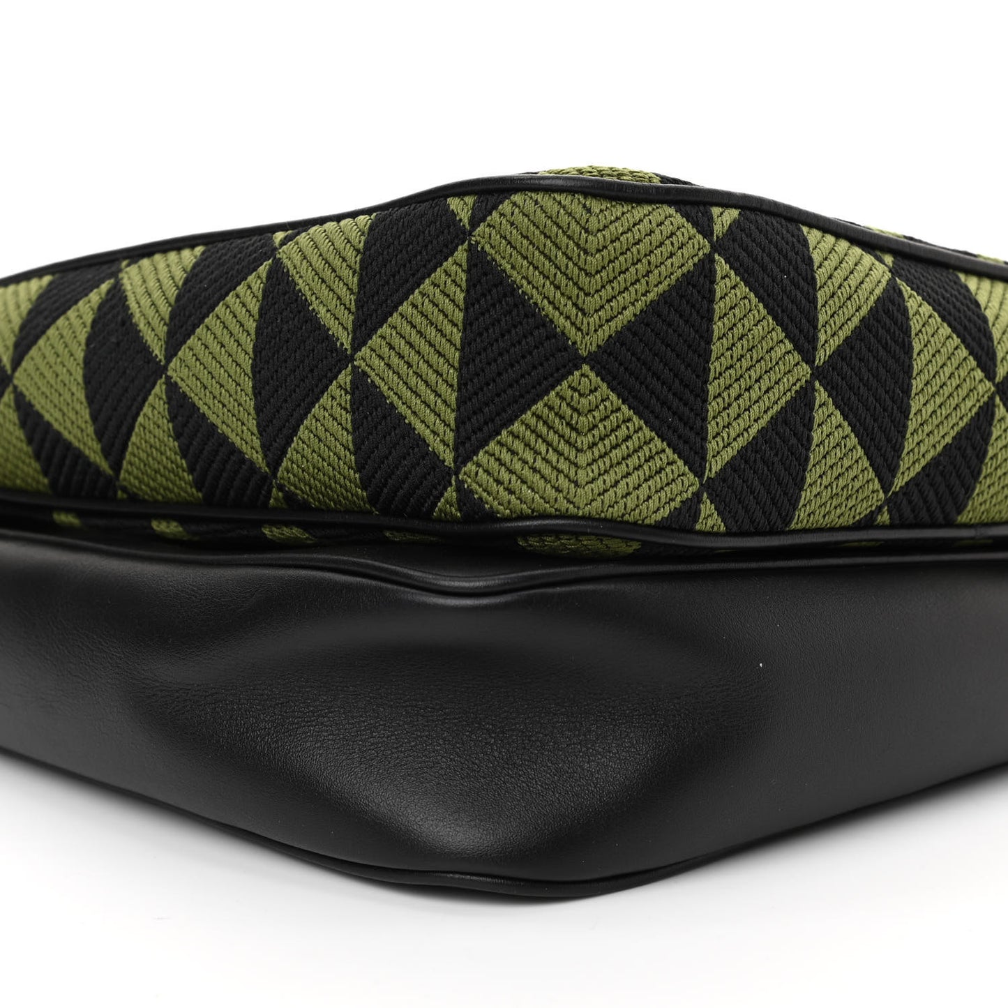 Jacquard Calfskin Triangolo Symbole Embroidered Mini Triangle Double Bag Black Edera