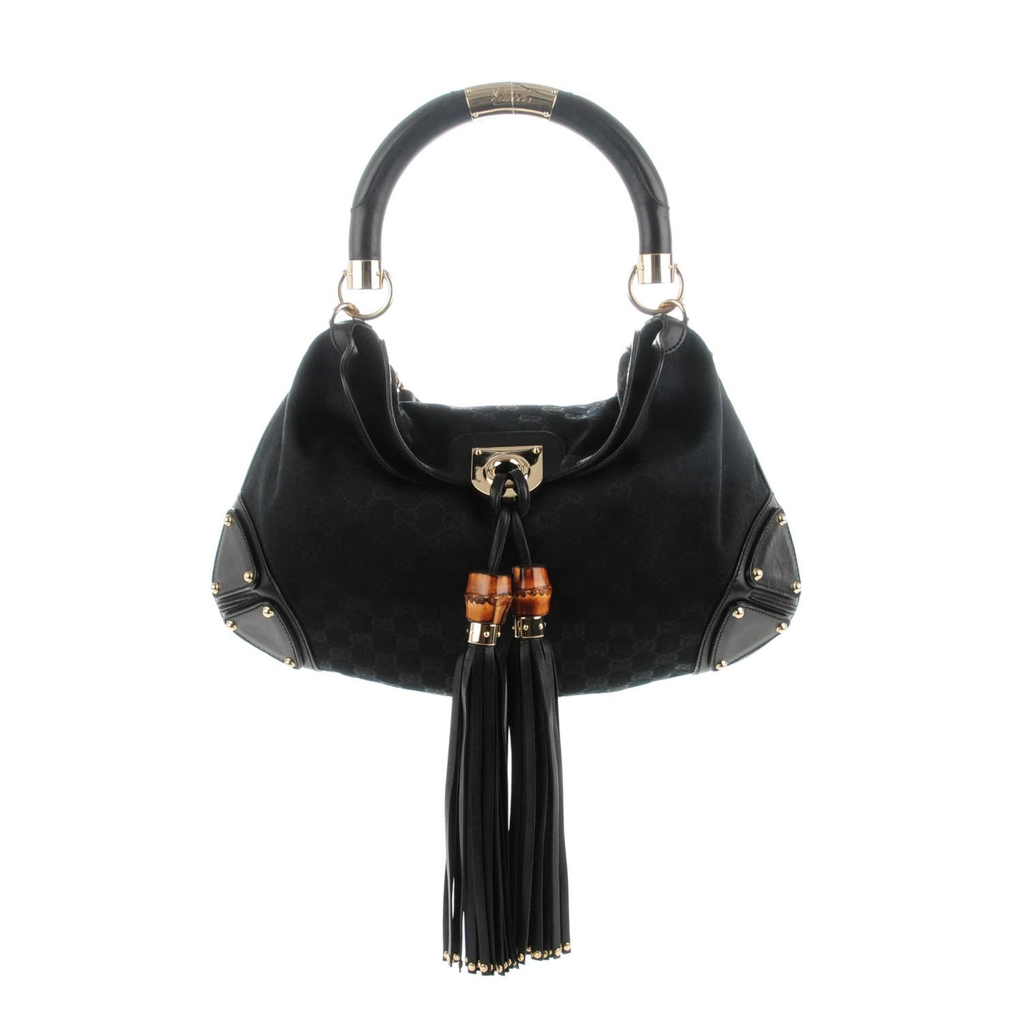 Monogram Medium Indy Top Handle Hobo Black