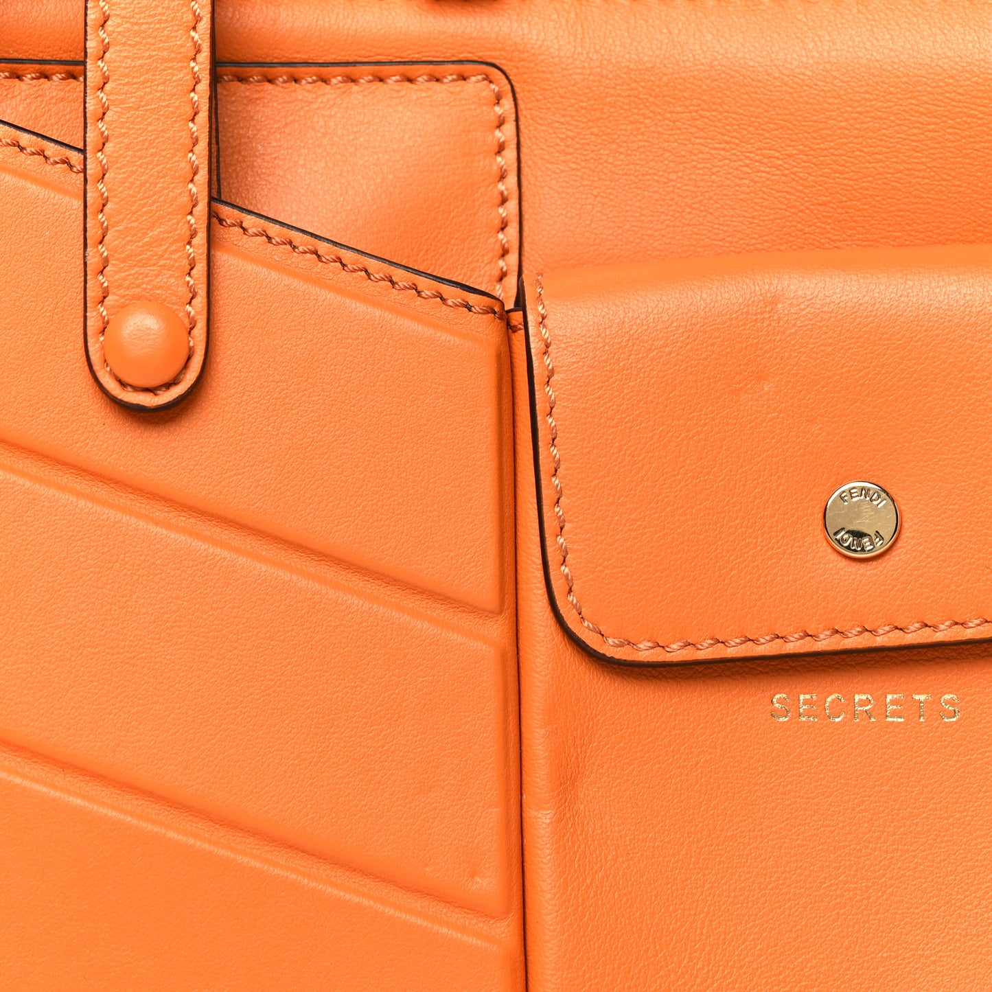 Vitello Grace Matte Two Pocket Mini Peekaboo Iconic Satchel Aranciata