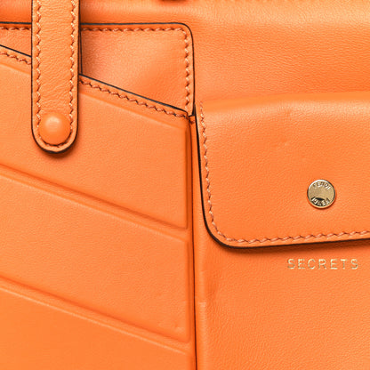 Fendi Vitello Grace Matte Two Pocket Mini Peekaboo Iconic Satchel Aranciata 8 of 11