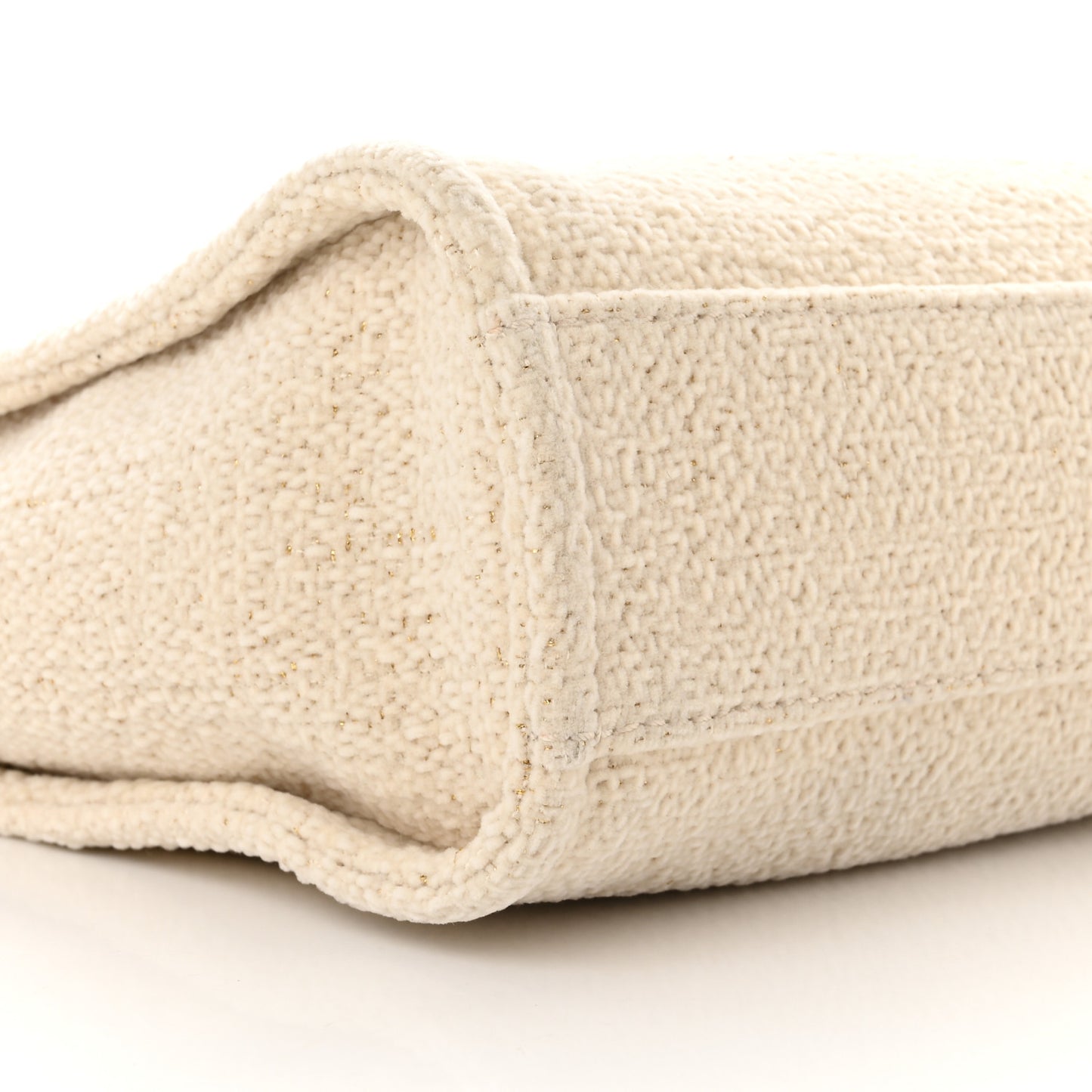 Lurex Boucle Mini Deauville Tote White