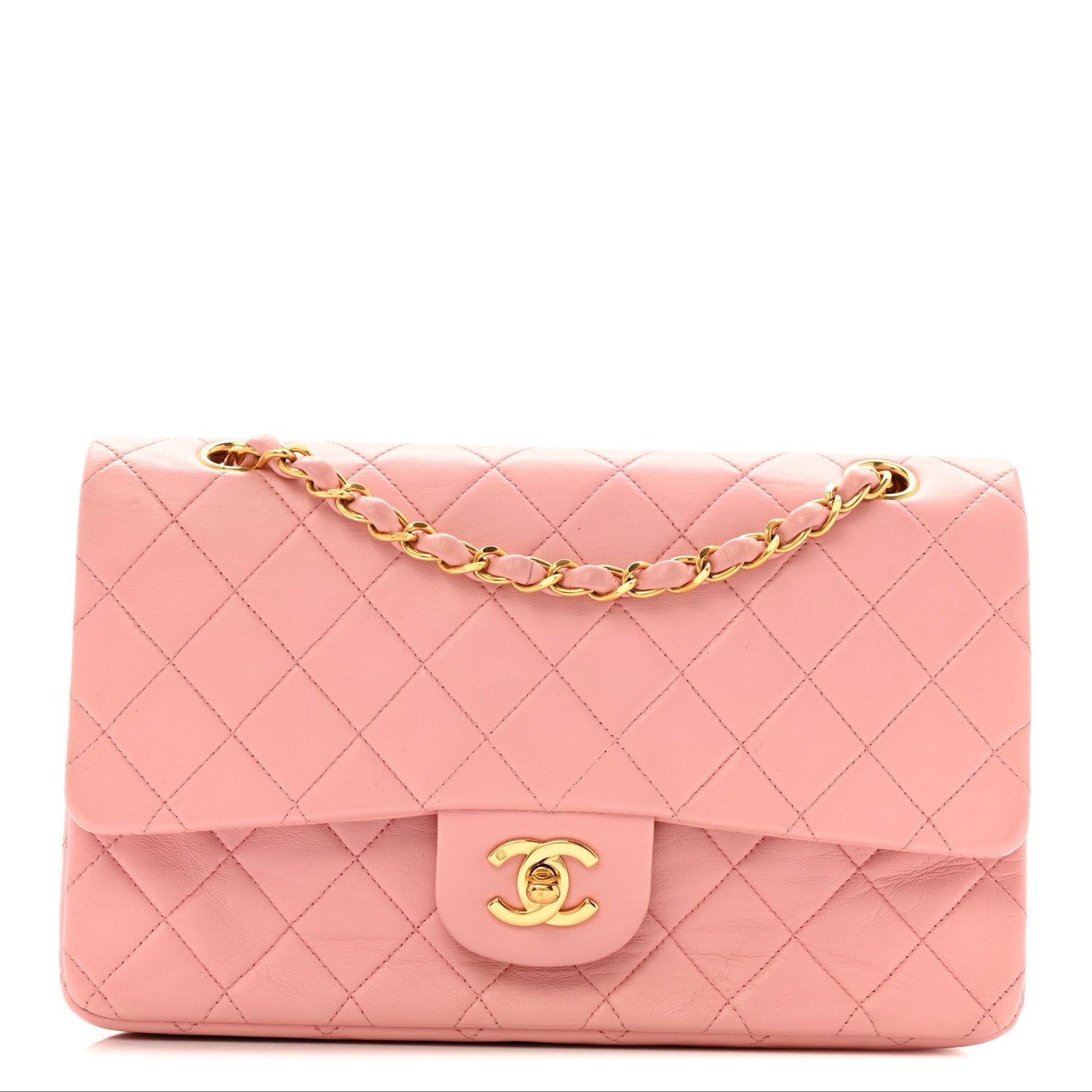 Chanel Lambskin Quilted Medium Double Flap Light Pink 1 of 16