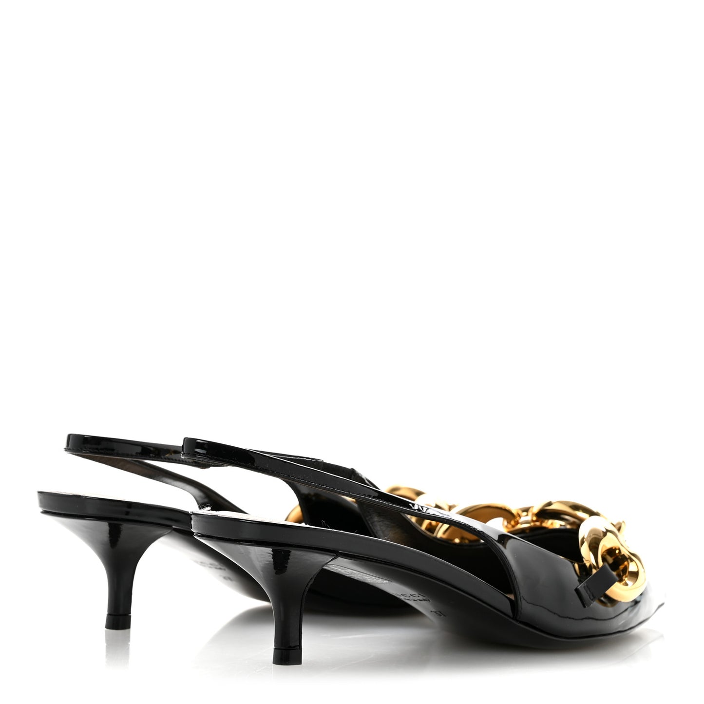 Vernice Crystal Nappa Charlotte Marina Slingback Pumps 37 Black
