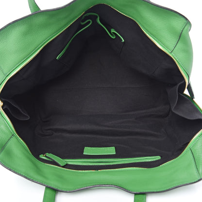 Alexander McQueen Pebbled Calfskin Large Skull Padlock Zip Around Tote Green 5 of 13