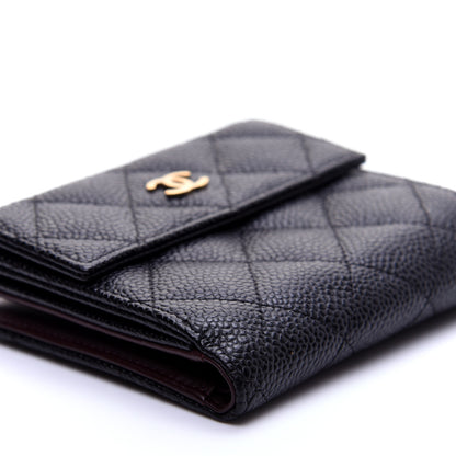 Chanel Caviar Quilted Compact French Flap Wallet Black 6 of 12