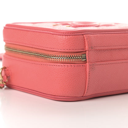 Chanel Caviar Quilted Small CC Filigree Vanity Case Coral 9 of 12