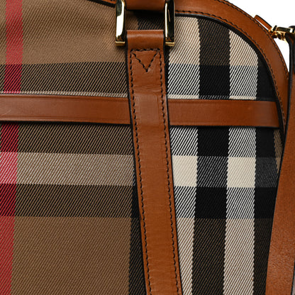 Burberry Bridle Calfskin House Check Small Orchard Bowling Bag Deep Claret 23 of 34