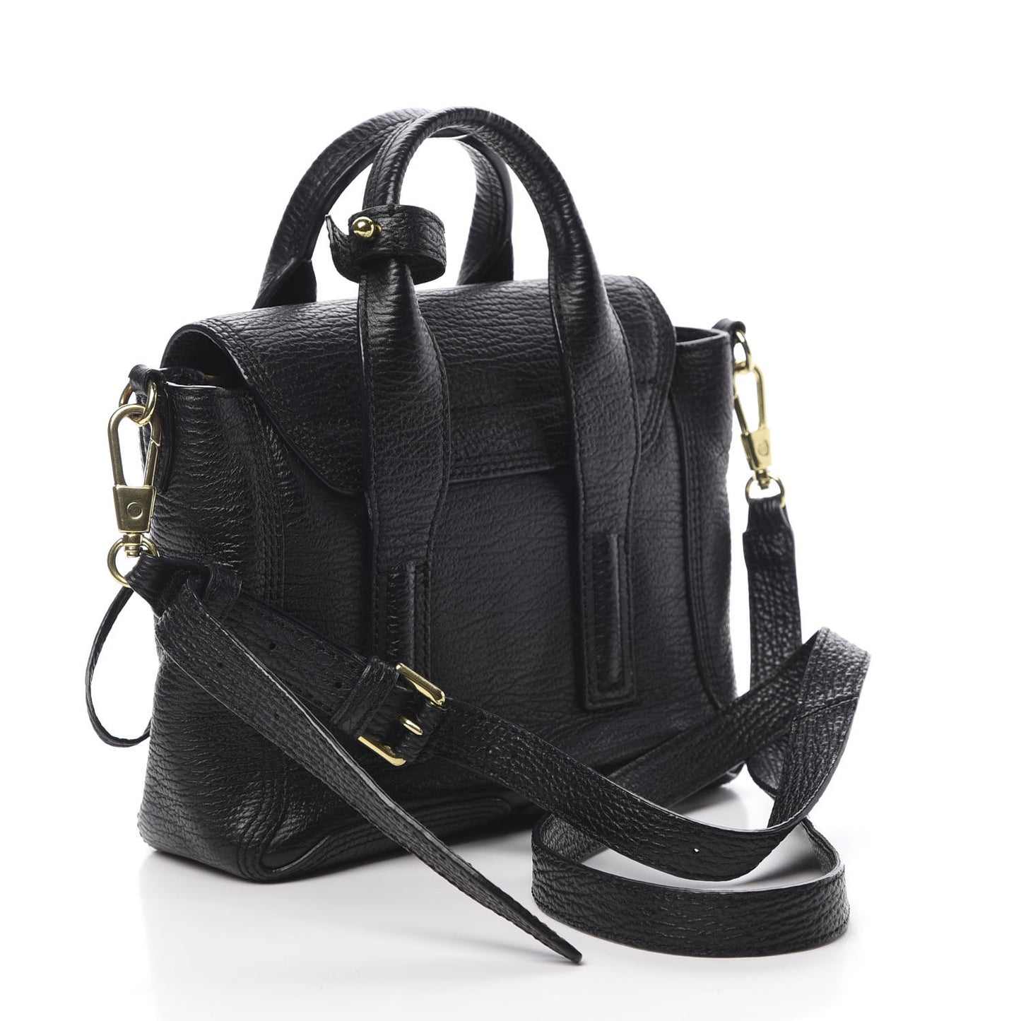 3.1 Textured Calfskin Mini Pashli Satchel Black
