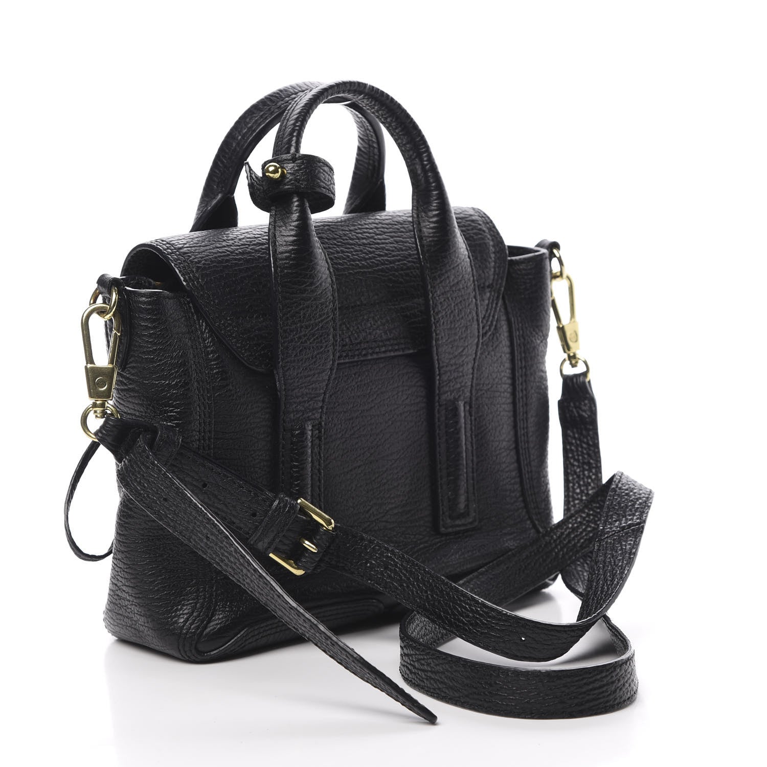 3.1 Phillip Lim 3.1 Textured Calfskin Mini Pashli Satchel Black 3 of 13