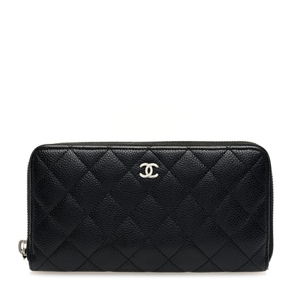 Chanel Caviar Quilted Large Gusset Zip Around Wallet Black 1 of 9
